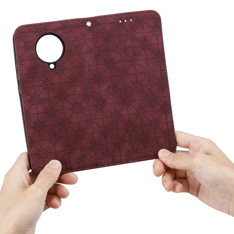 For Xiaomi Redmi K30 Pro Lucky Flowers Embossing Pattern Magnetic Horizontal Flip Leather Case with Holder & Card Slots