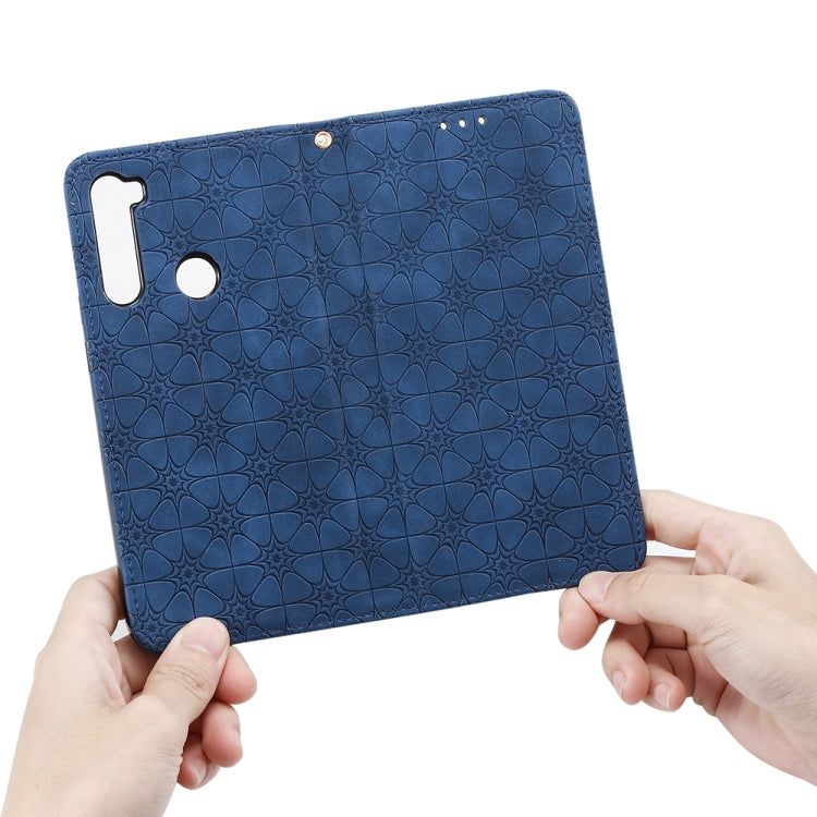 For Xiaomi Redmi Note 8T Lucky Flowers Embossing Pattern Magnetic Horizontal Flip Leather Case with Holder & Card Slots