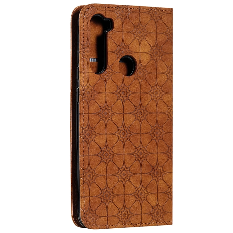 For Xiaomi Redmi Note 8T Lucky Flowers Embossing Pattern Magnetic Horizontal Flip Leather Case with Holder & Card Slots