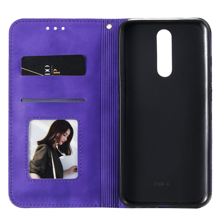 For Xiaomi Redmi 8A Lucky Flowers Embossing Pattern Magnetic Horizontal Flip Leather Case with Holder & Card Slots