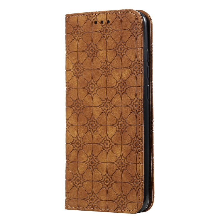 For Xiaomi Redmi 8A Lucky Flowers Embossing Pattern Magnetic Horizontal Flip Leather Case with Holder & Card Slots