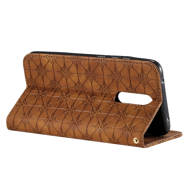 For Xiaomi Redmi 8A Lucky Flowers Embossing Pattern Magnetic Horizontal Flip Leather Case with Holder & Card Slots