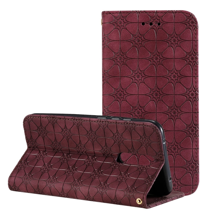 For Xiaomi Redmi 8A Lucky Flowers Embossing Pattern Magnetic Horizontal Flip Leather Case with Holder & Card Slots