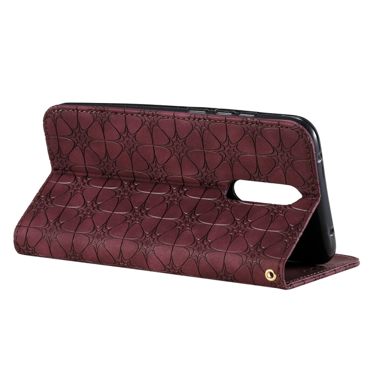 For Xiaomi Redmi 8A Lucky Flowers Embossing Pattern Magnetic Horizontal Flip Leather Case with Holder & Card Slots