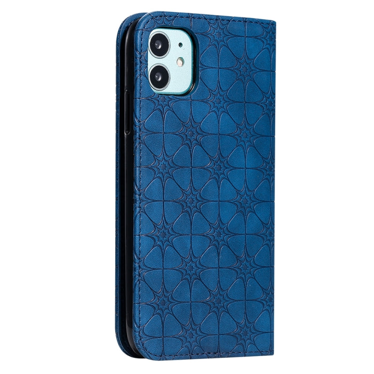For iPhone 11 Lucky Flowers Embossing Pattern Magnetic Horizontal Flip Leather Case with Holder & Card Slots