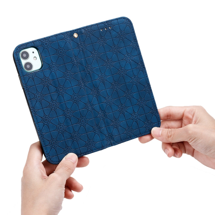 For iPhone 11 Lucky Flowers Embossing Pattern Magnetic Horizontal Flip Leather Case with Holder & Card Slots