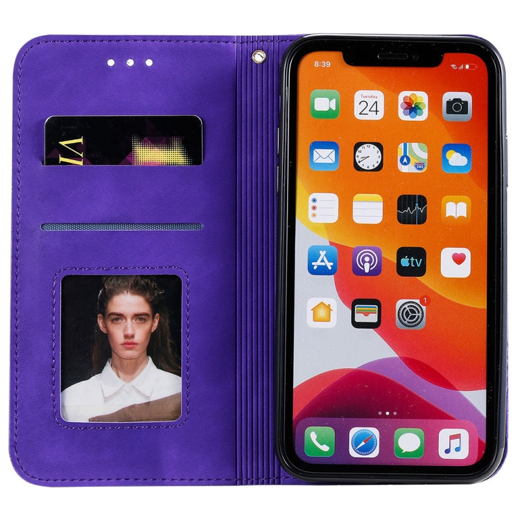 For iPhone 11 Lucky Flowers Embossing Pattern Magnetic Horizontal Flip Leather Case with Holder & Card Slots