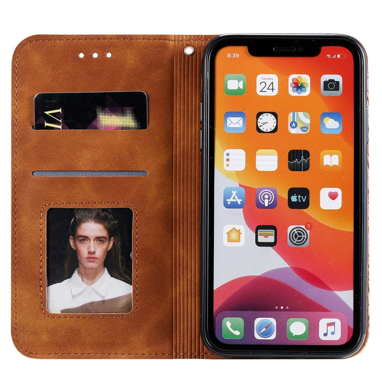 For iPhone 11 Pro Lucky Flowers Embossing Pattern Magnetic Horizontal Flip Leather Casewith Holder & Card Slots