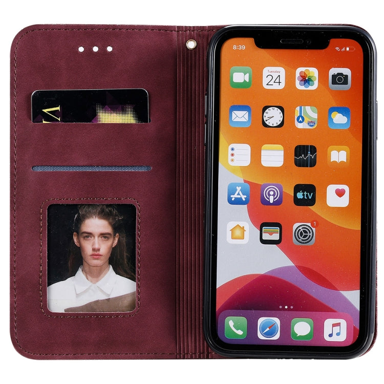 For iPhone 11 Pro Lucky Flowers Embossing Pattern Magnetic Horizontal Flip Leather Casewith Holder & Card Slots