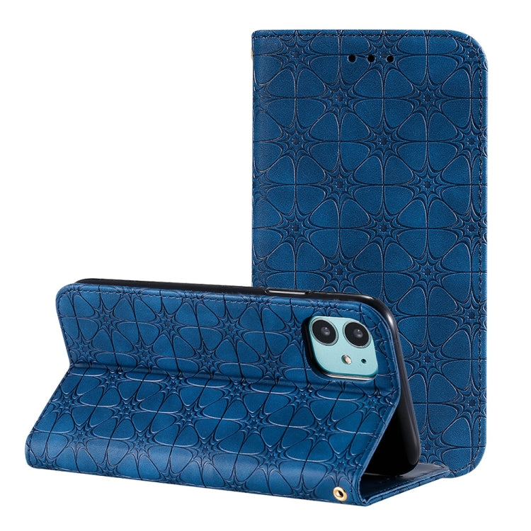 For iPhone 11 Pro Max Lucky Flowers Embossing Pattern Magnetic Horizontal Flip Leather Case with Holder & Card Slots