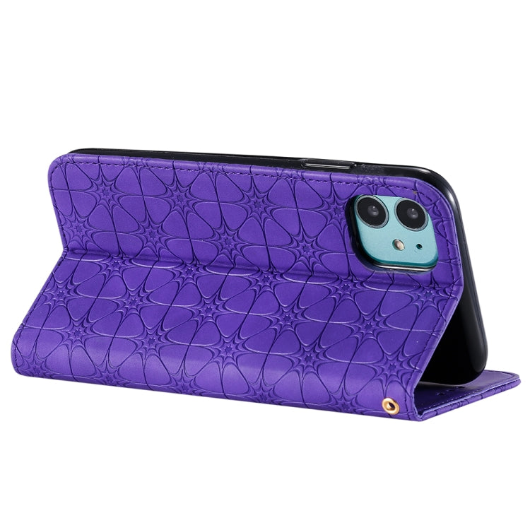 For iPhone 11 Pro Max Lucky Flowers Embossing Pattern Magnetic Horizontal Flip Leather Case with Holder & Card Slots