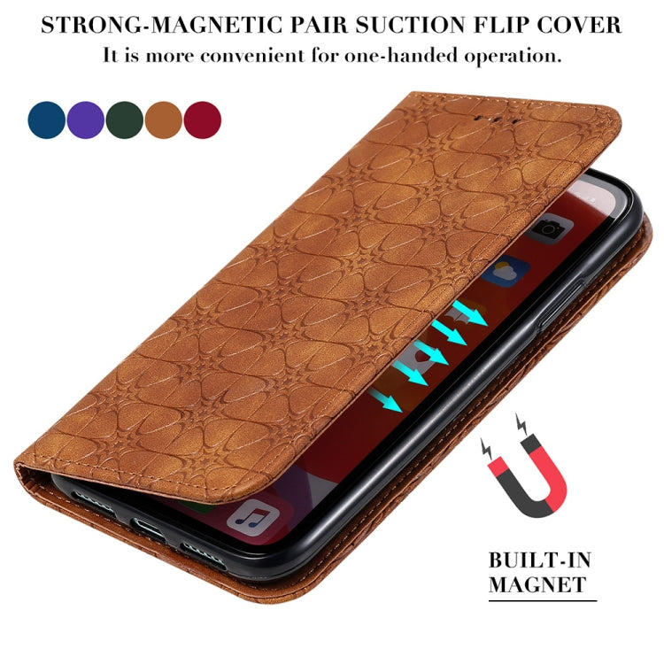 For iPhone 11 Pro Max Lucky Flowers Embossing Pattern Magnetic Horizontal Flip Leather Case with Holder & Card Slots