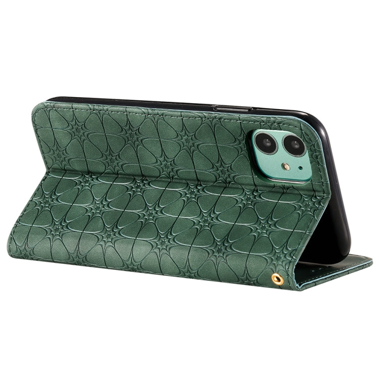 For iPhone 11 Pro Max Lucky Flowers Embossing Pattern Magnetic Horizontal Flip Leather Case with Holder & Card Slots