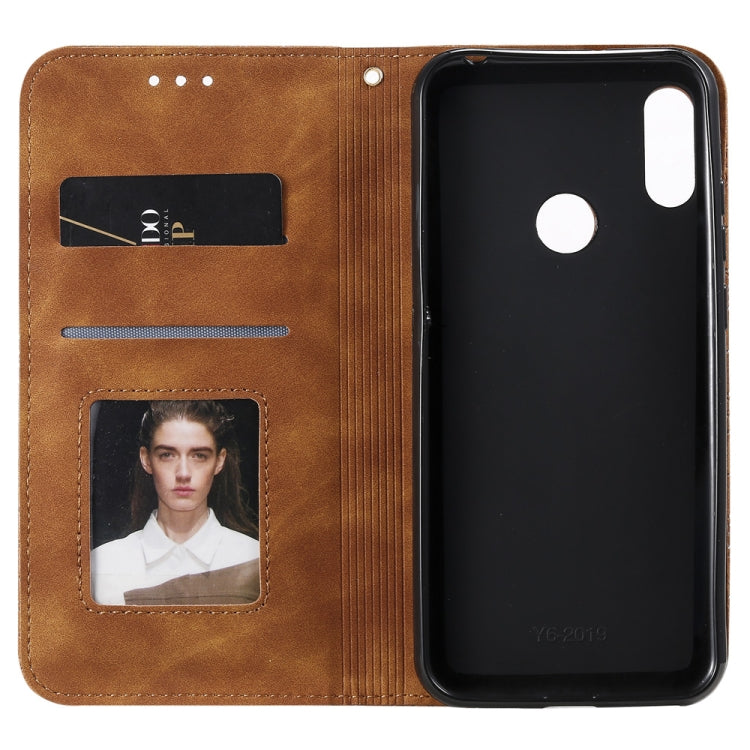 For Huawei Honor 8A 2020 / Y6 2019 Lucky Flowers Embossing Pattern Magnetic Horizontal Flip Leather Case with Holder & Card Slots