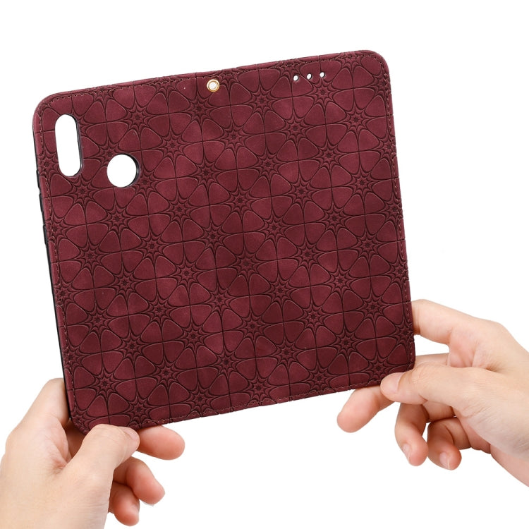 For Huawei Honor 10 Lite Lucky Flowers Embossing Pattern Magnetic Horizontal Flip Leather Case with Holder & Card Slots