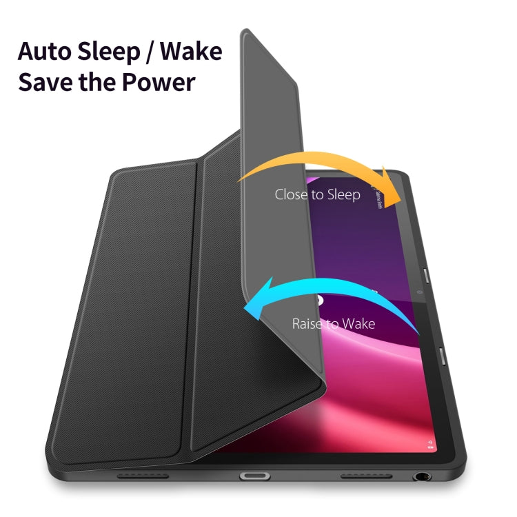 For Lenovo Tab P11 Gen 2 DUX DUCIS TOBY Series Horizontal Flip Leather Tablet Case(Black)
