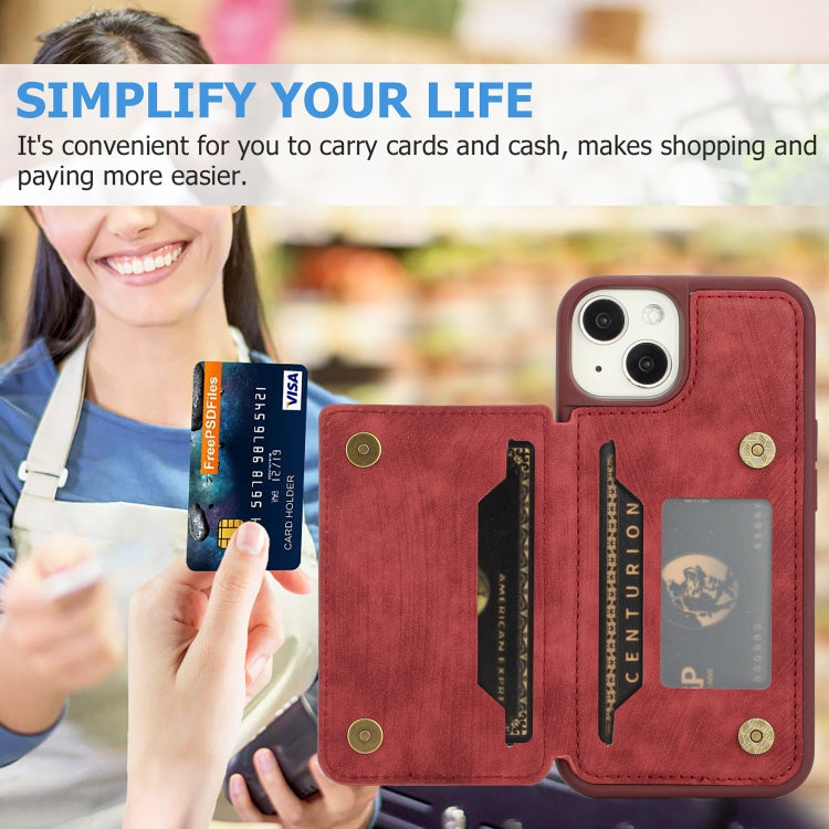 For iPhone 14 Dream Magnetic Back Cover Card Wallet Phone Case