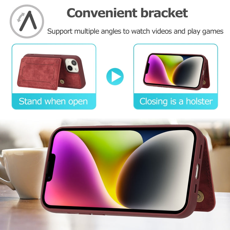 For iPhone 14 Dream Magnetic Back Cover Card Wallet Phone Case