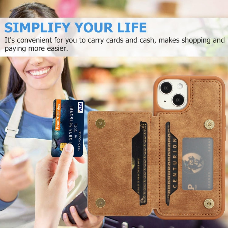 For iPhone 14 Dream Magnetic Back Cover Card Wallet Phone Case