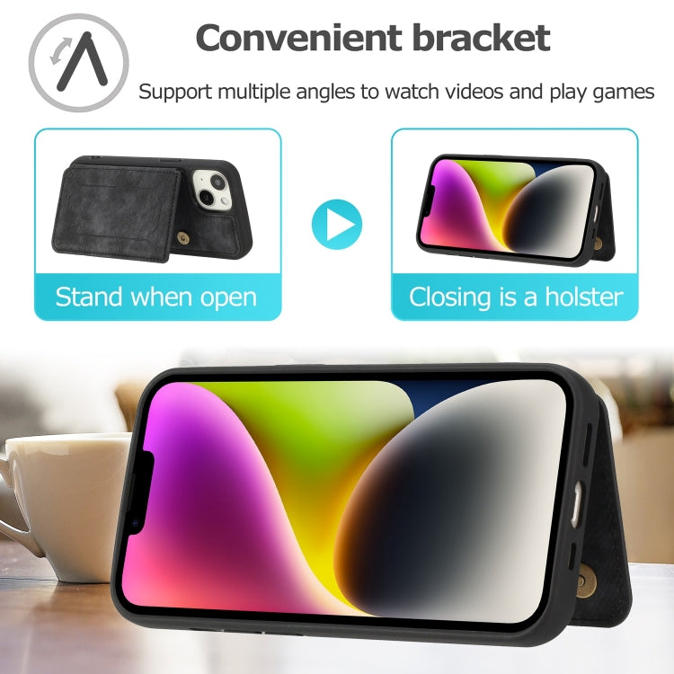 For iPhone 14 Plus Dream Magnetic Back Cover Card Wallet Phone Case