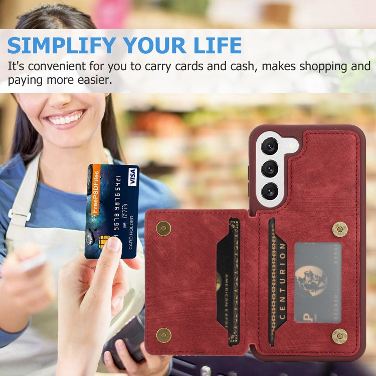 For Samsung Galaxy S22 5G Dream Magnetic Back Cover Card Wallet Phone Case