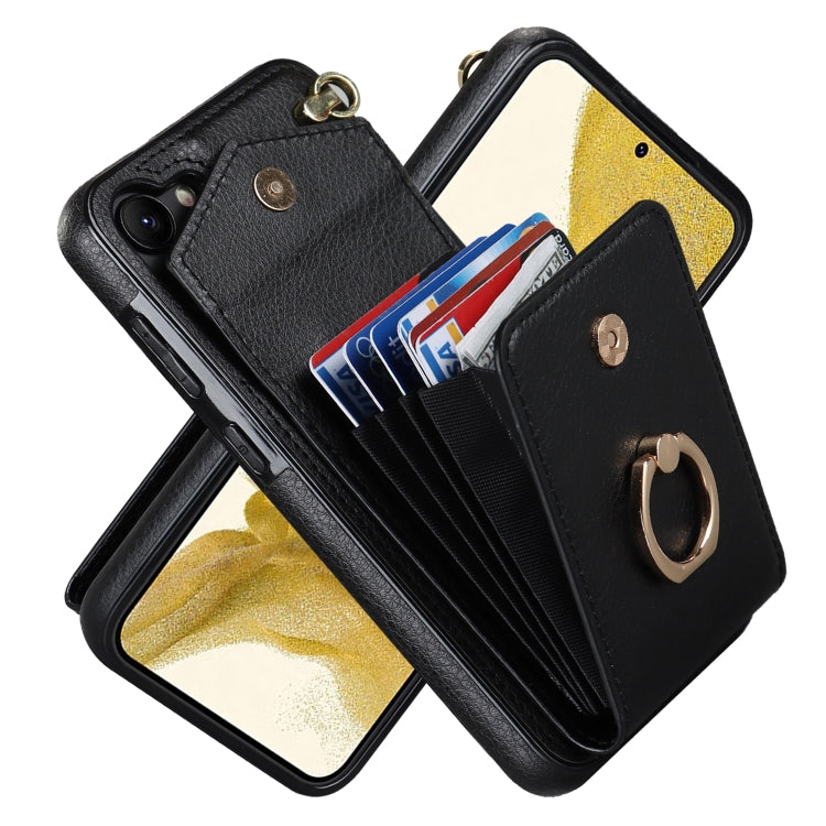 For Samsung Galaxy S23+ 5G Ring Holder RFID Card Slot Phone Case