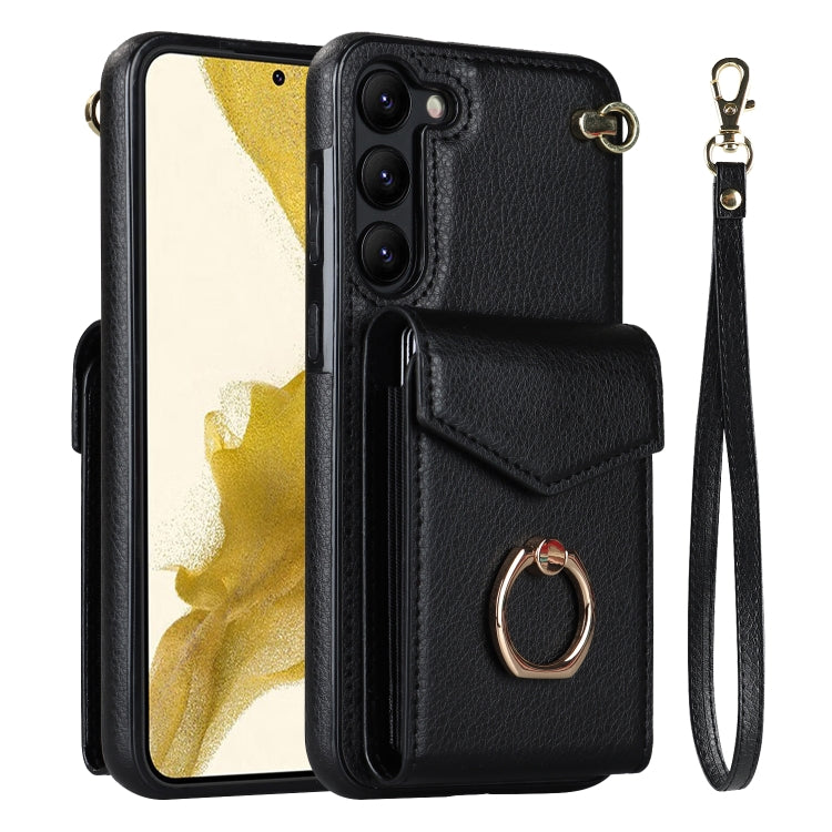 For Samsung Galaxy S23+ 5G Ring Holder RFID Card Slot Phone Case