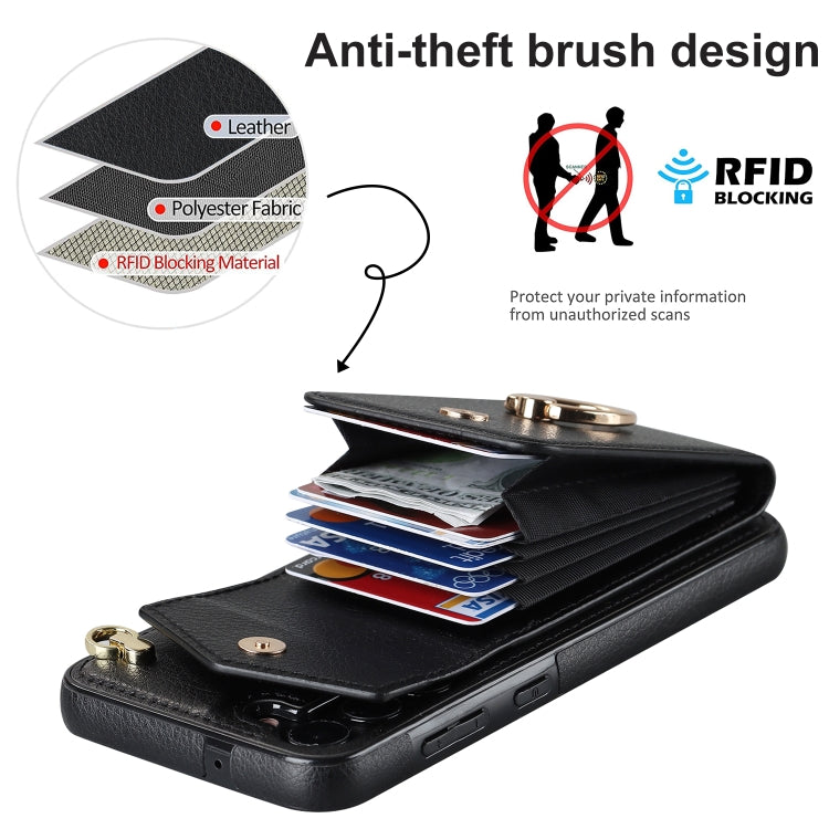 For Samsung Galaxy S23+ 5G Ring Holder RFID Card Slot Phone Case