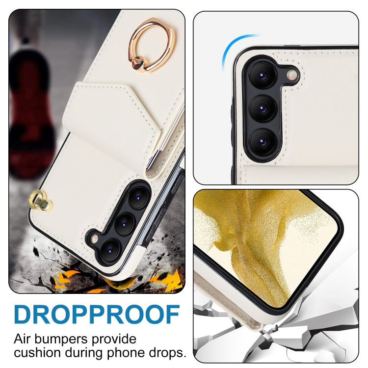 For Samsung Galaxy S23+ 5G Ring Holder RFID Card Slot Phone Case