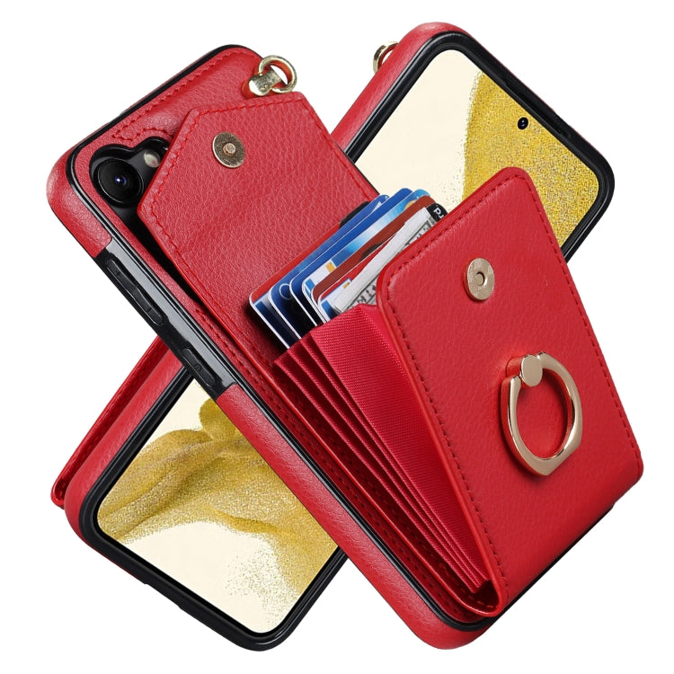 For Samsung Galaxy S23+ 5G Ring Holder RFID Card Slot Phone Case
