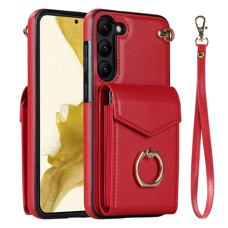 For Samsung Galaxy S23+ 5G Ring Holder RFID Card Slot Phone Case
