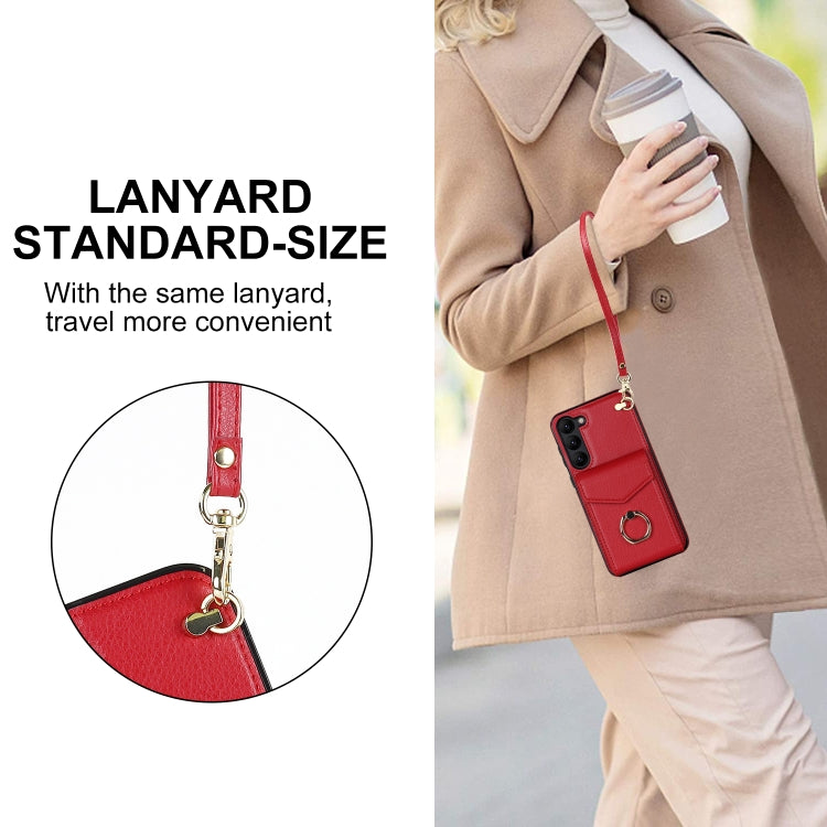 For Samsung Galaxy S23+ 5G Ring Holder RFID Card Slot Phone Case