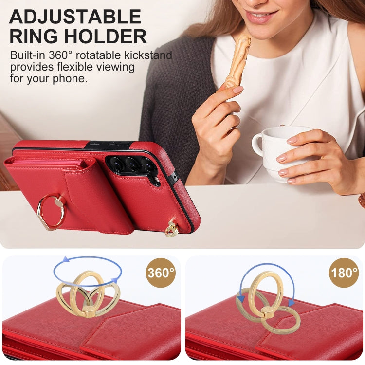 For Samsung Galaxy S23+ 5G Ring Holder RFID Card Slot Phone Case