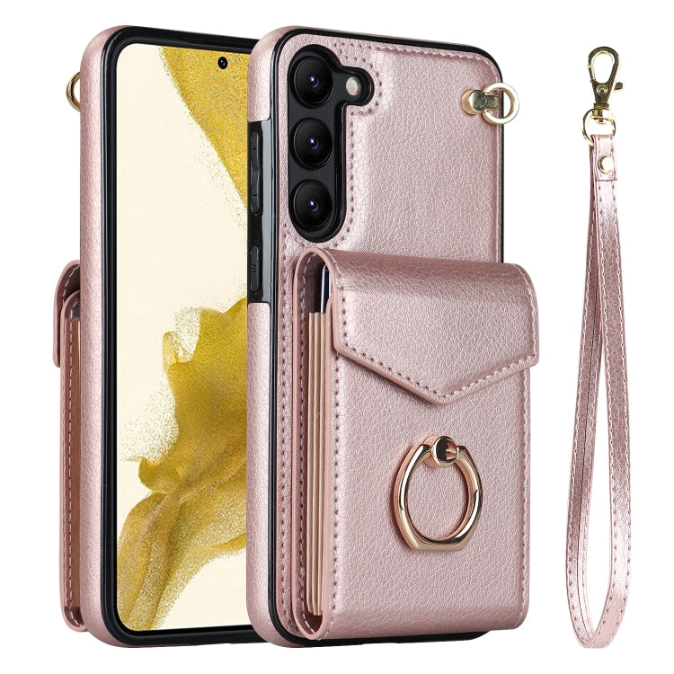 For Samsung Galaxy S23+ 5G Ring Holder RFID Card Slot Phone Case
