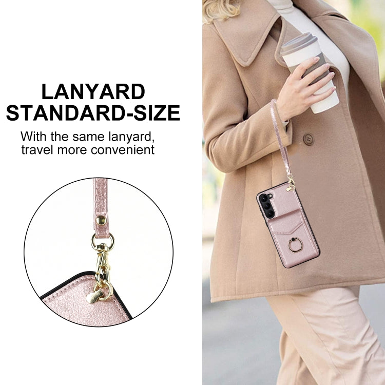 For Samsung Galaxy S23+ 5G Ring Holder RFID Card Slot Phone Case