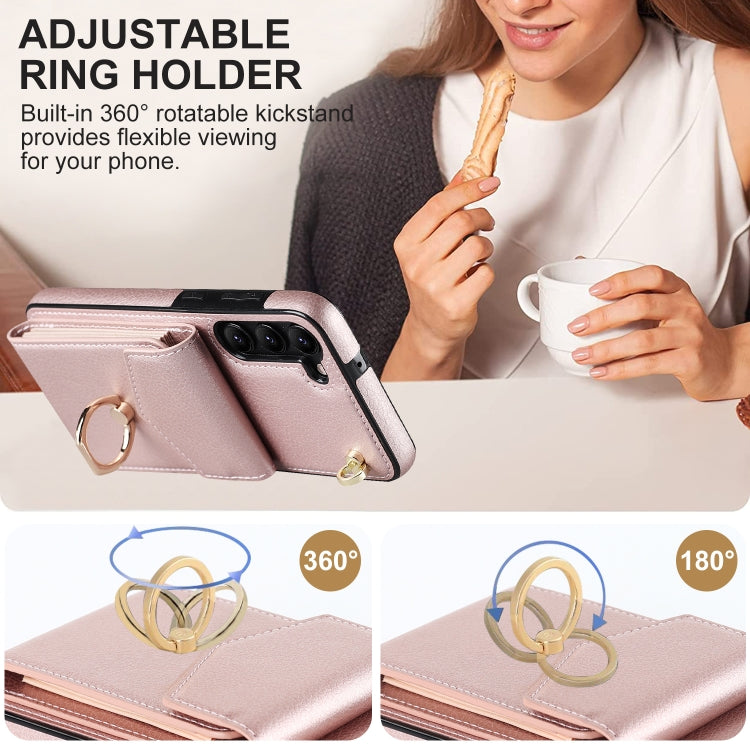 For Samsung Galaxy S23+ 5G Ring Holder RFID Card Slot Phone Case