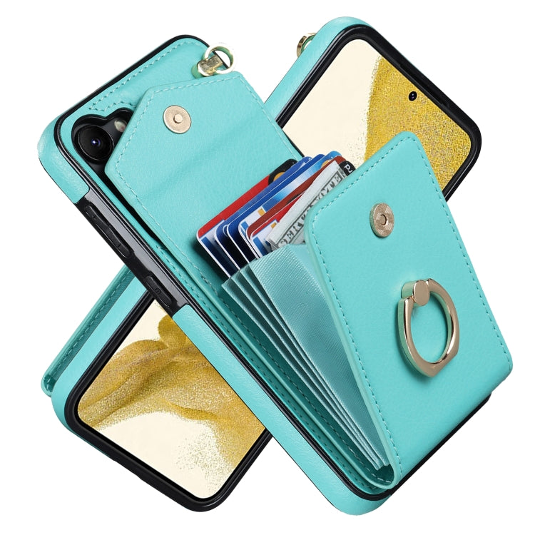 For Samsung Galaxy S23+ 5G Ring Holder RFID Card Slot Phone Case