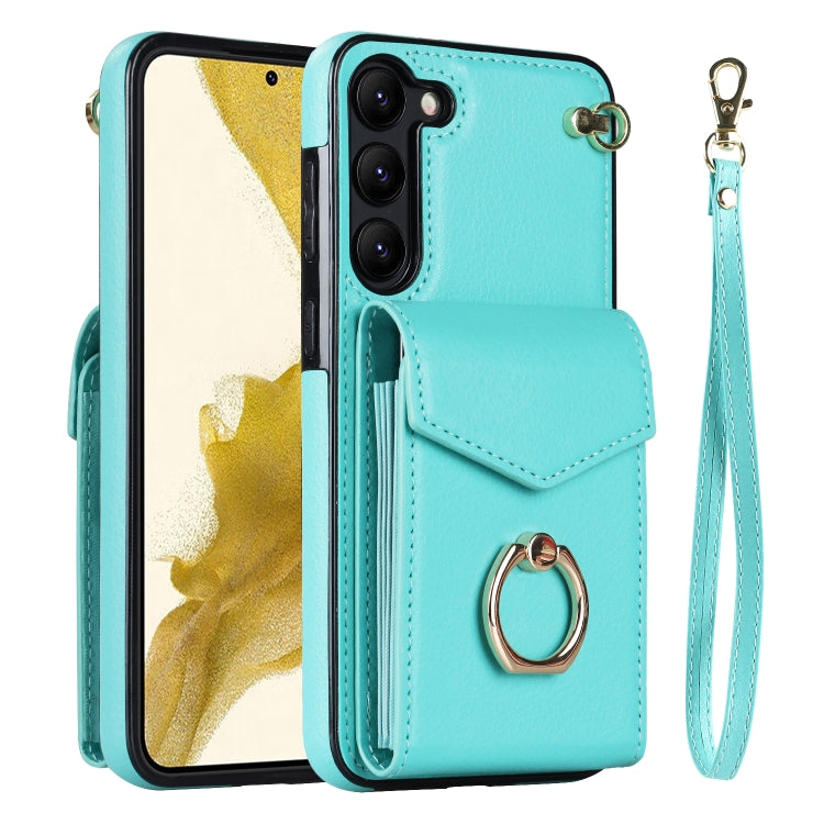 For Samsung Galaxy S23+ 5G Ring Holder RFID Card Slot Phone Case