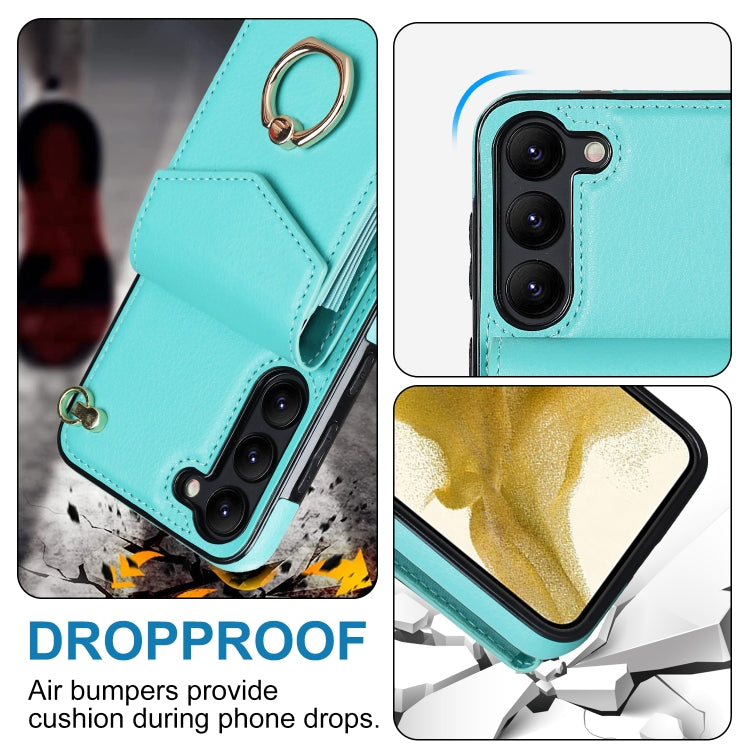 For Samsung Galaxy S23+ 5G Ring Holder RFID Card Slot Phone Case