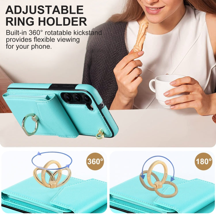 For Samsung Galaxy S23+ 5G Ring Holder RFID Card Slot Phone Case