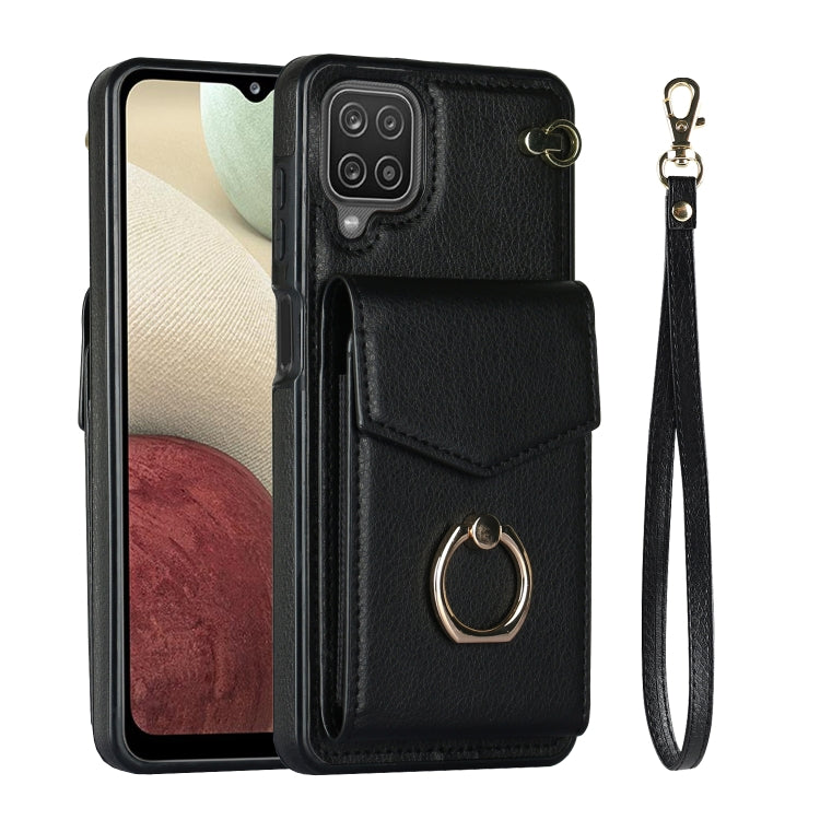 For Samsung Galaxy A12 Ring Holder RFID Card Slot Phone Case