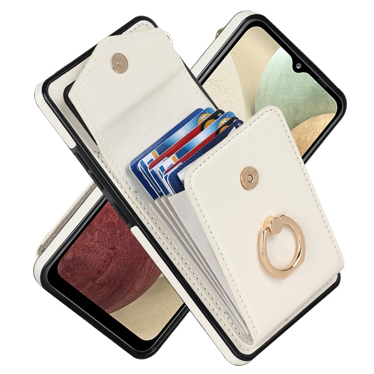 For Samsung Galaxy A12 Ring Holder RFID Card Slot Phone Case