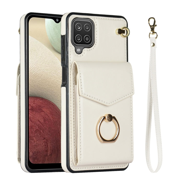 For Samsung Galaxy A12 Ring Holder RFID Card Slot Phone Case