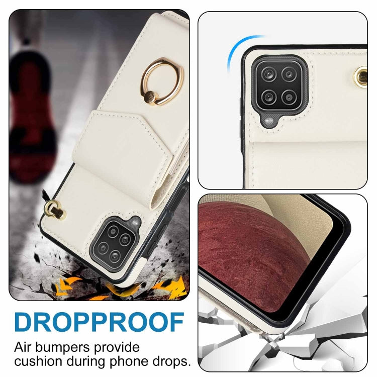 For Samsung Galaxy A12 Ring Holder RFID Card Slot Phone Case