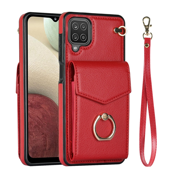 For Samsung Galaxy A12 Ring Holder RFID Card Slot Phone Case