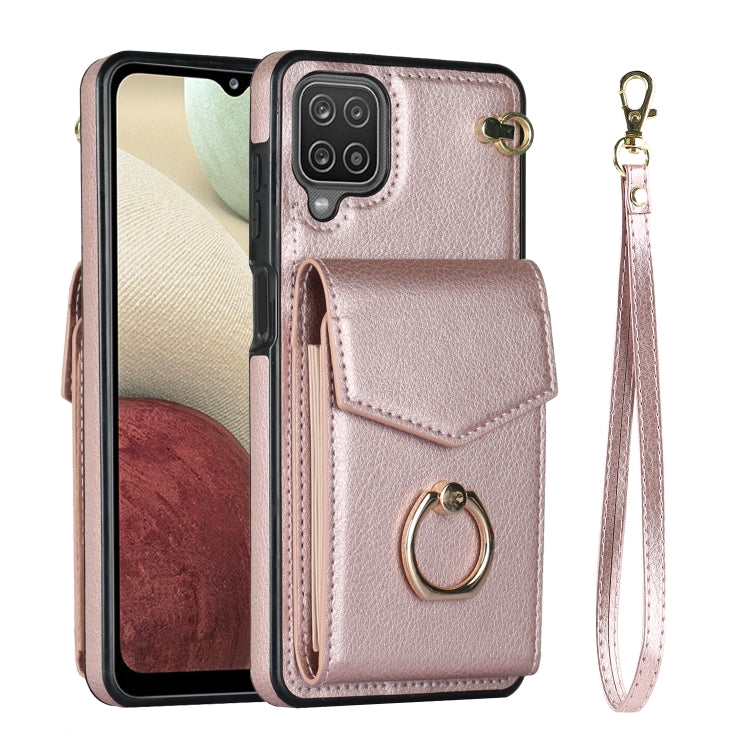 For Samsung Galaxy A12 Ring Holder RFID Card Slot Phone Case