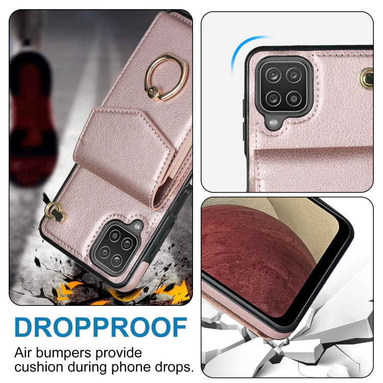 For Samsung Galaxy A12 Ring Holder RFID Card Slot Phone Case