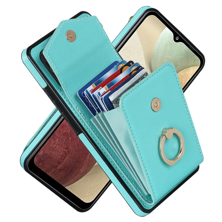 For Samsung Galaxy A12 Ring Holder RFID Card Slot Phone Case