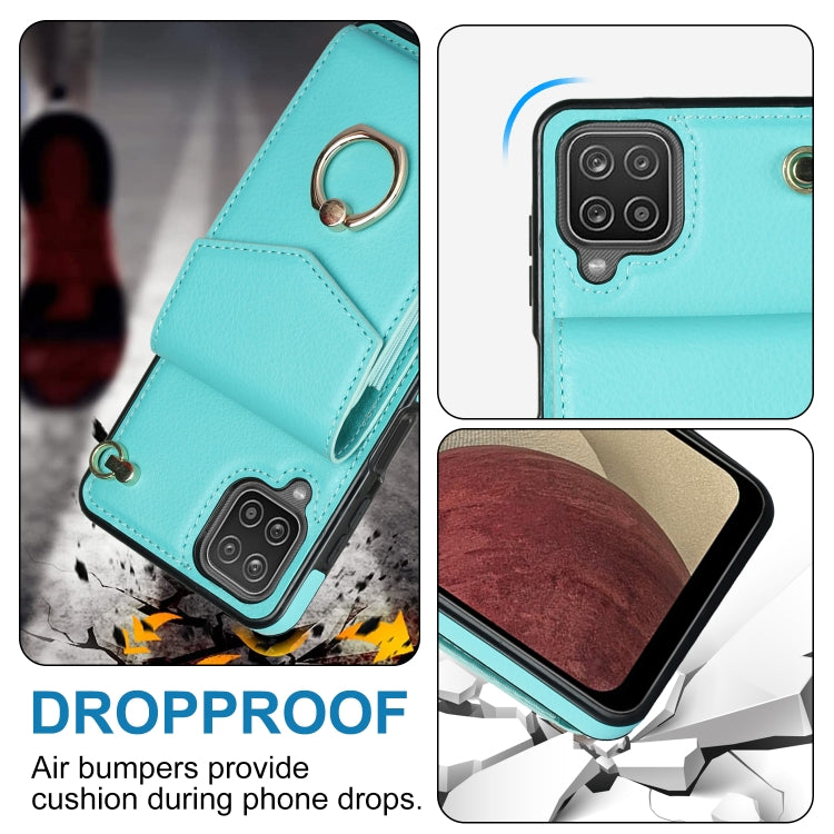 For Samsung Galaxy A12 Ring Holder RFID Card Slot Phone Case