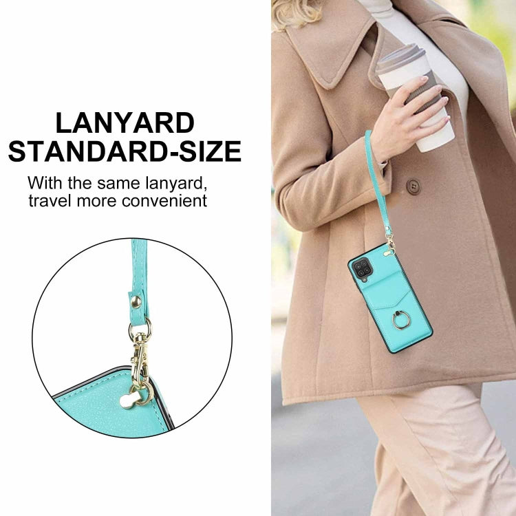 For Samsung Galaxy A12 Ring Holder RFID Card Slot Phone Case